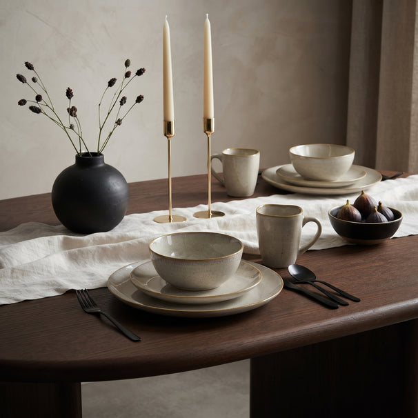 Cookinglife Geschirrset Linen Beige 18-teilig / 6 Personen - 6 Speiseteller, 6 Frühstücksteller und 6 Schalen