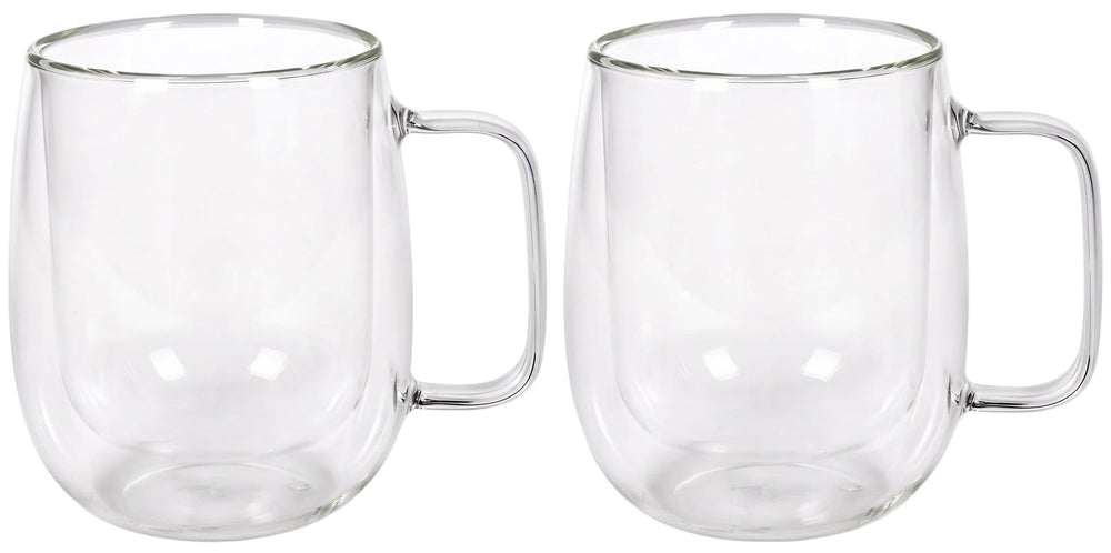 Cookinglife Doppelwandige Latte Macchiato- / Teegläser mit Henkel - 400 ml - 2 Stück