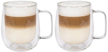 Cookinglife Doppelwandige Latte Macchiato- / Teegläser mit Henkel - 400 ml - 2 Stück