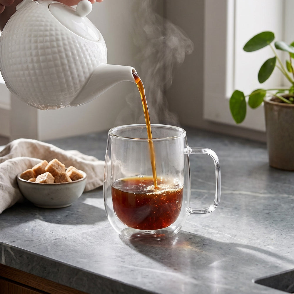 Cookinglife Doppelwandige Latte Macchiato- / Teegläser mit Henkel - 400 ml - 2 Stück