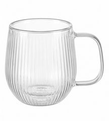 Cookinglife Doppelwandige Cappuccino- / Teegläser mit Henkel Lines - 250 ml - 2 Stück