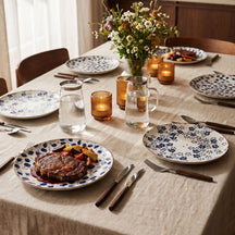 Cookinglife Geschirrset Fleuris 18-teilig / 6 Personen - 6 Speiseteller, 6 Frühstücksteller und 6 Schalen