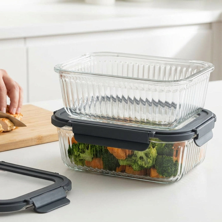 Cookinglife Glas Vorratsdosen Boro Lines 1,5 Liter - 2 Stück