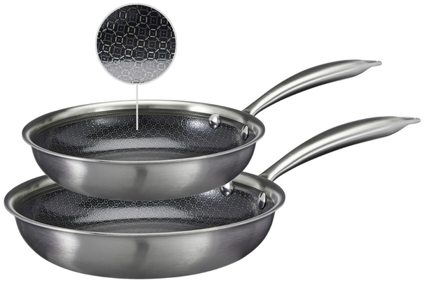 Cookinglife Bratpfannenset HexaCook Hybride Pfanne 2-teilig - ø 24 & 28 cm - NON STICK - geeignet für alle Wärmequellen - keramische Antihaftbeschichtung