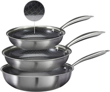 Cookinglife Pfannenset HexaCook Hybride Pfanne 3-teilig - Bratpfanne ø 24 & 28 cm + Wokpfanne Ø 28 cm - NON STICK - geeignet für alle Wärmequellen - keramische Antihaftbeschichtung