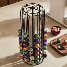 Cookinglife Kaffeekapselhalter Nespresso Schwarz - Drehbar - 60 Kapseln
