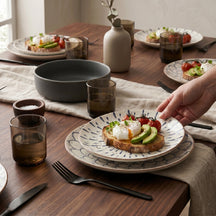 Cookinglife Geschirrset Noria 18-teilig / 6 Personen - 6 Speiseteller, 6 Frühstücksteller und 6 Schalen