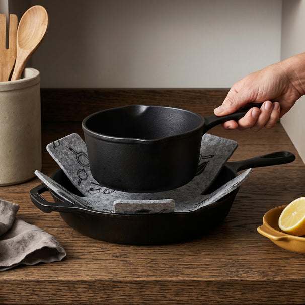 Cookinglife Pfannenbeschützer Grau ø 37,5 cm - 2 Stück