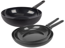 Cookinglife Pfannenset Black Cera 3-teilig - Wokpfanne ø 28 cm + Bratpfannen ø 24 & 28 cm - geeignet für alle Wärmequellen - keramische Antihaftbeschichtung