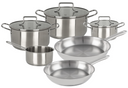Cookinglife Topfset Essential Steel 6-Teilig - Edelstahl - Kochtopf ø 16, 18, 20 cm & Stielkasserolle ø 16 cm + Bratpfanne Superior ø 24 & 28 cm - geeignet für alle Wärmequellen