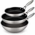 Cookinglife Pfannenset HexaCook Hybride Pfanne 3-teilig - Bratpfanne ø 24 & 28 cm + Wokpfanne Ø 28 cm - NON STICK - geeignet für alle Wärmequellen - keramische Antihaftbeschichtung