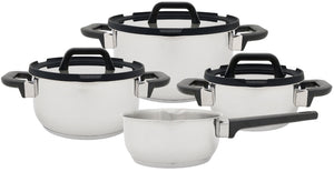Cookinglife Topfset Stay Cool - RVS - Kookpan Ø 16, 20, 24 cm & Steelpan Ø 16 cm + Deksels - 7 delig