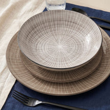 Cookinglife Geschirrset Baia Braun 12-teilig / 4 Personen - 4 Speiseteller, 4 Frühstücksteller und 4 Suppenteller