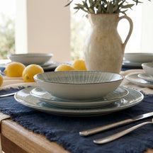 Cookinglife Geschirrset Cala Blau 12-teilig / 4 Personen - 4 Speiseteller, 4 Frühstücksteller und 4 tiefen Teller