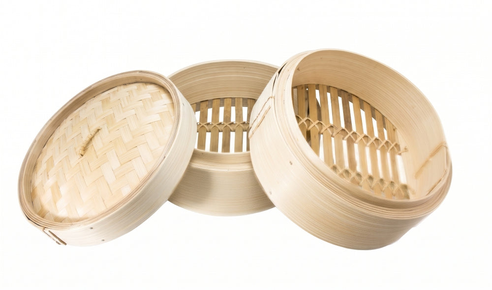Cookinglife Dampfgarer / Dim Sum Dampfkorb - Bambus - 3-teilig - ø 20 cm