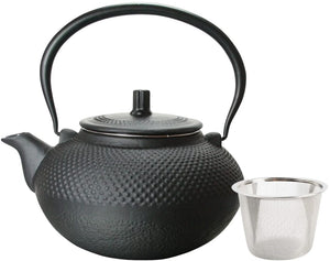 Cookinglife Teekanne Arare mit Edelstahlfilter - Gusseisen Schwarz - 1.5 Liter
