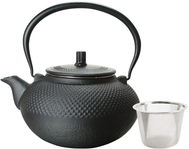 Cookinglife Teekanne Arare mit Edelstahlfilter - Gusseisen Schwarz - 1.5 Liter