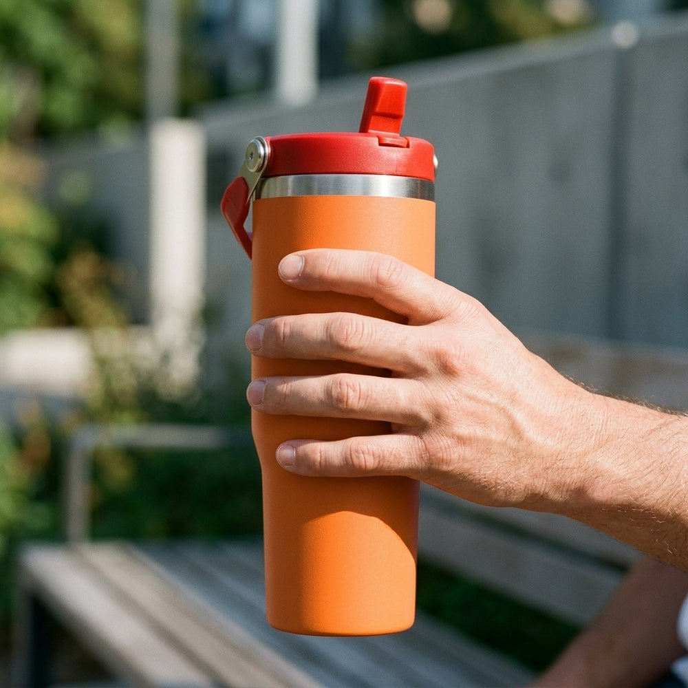 Cookinglife-Thermosbeker-met-Rietje-oranje-sfeer-02 sfeerafbeelding