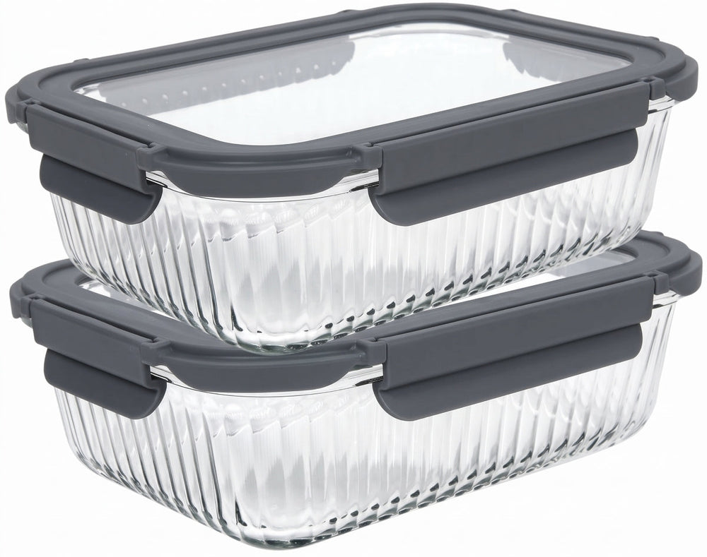 Cookinglife Glas Vorratsdosen Boro Lines 1,5 Liter - 2 Stück