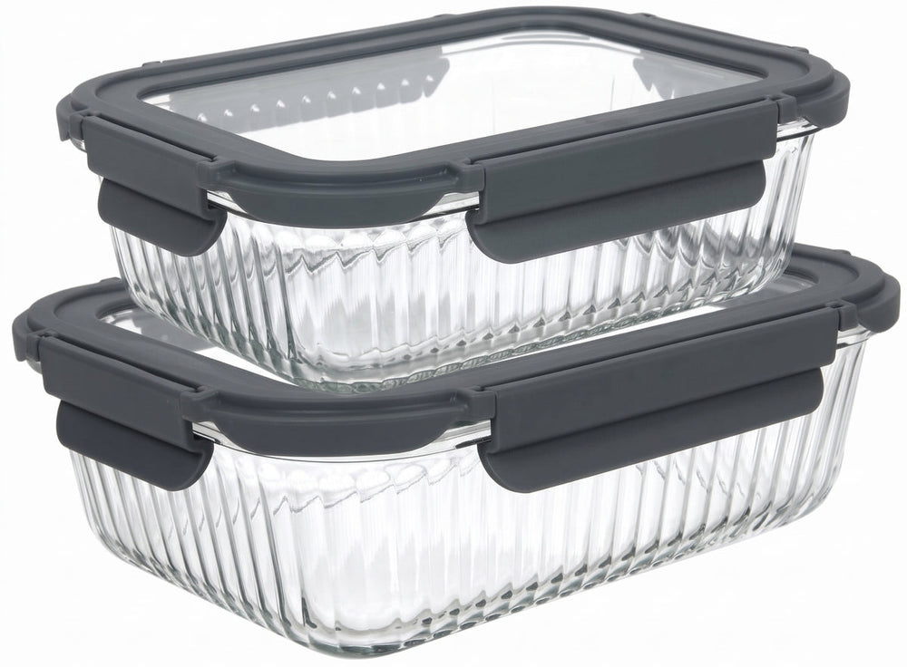 Cookinglife Glas Vorratsdosen Boro Lines 1 Liter + 1.5 Liter - 2 Stück