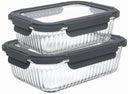 Cookinglife Glas Vorratsdosen Boro Lines 1 Liter + 1.5 Liter - 2 Stück