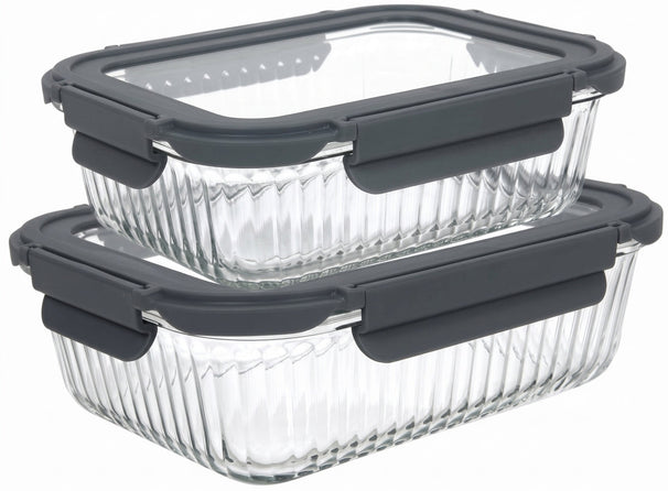 Cookinglife Glas Vorratsdosen Boro Lines 1 Liter + 1.5 Liter - 2 Stück