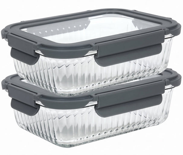 Cookinglife Glas Vorratsdosen Boro Lines 1 Liter - 2 Stück