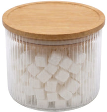 Cookinglife Vorratsbehälter Set Boro Lines - Glas Bambusdeckel - 600 ml / 980 ml / 1750 ml - 3 Stück