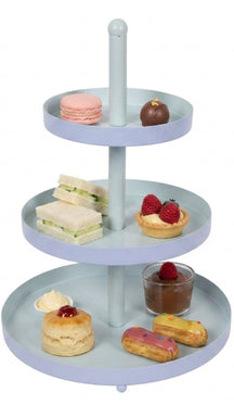 Cookinglife Etagere Metall - Blau / Mint - ø 15, 20 & 25 cm - 3-stufig - 35 cm hoch