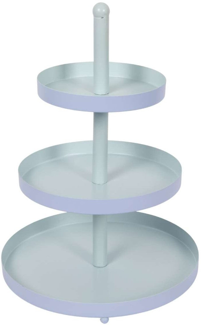 Cookinglife Etagere Metall - Blau / Mint - ø 15, 20 & 25 cm - 3-stufig - 35 cm hoch