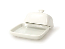 Cookinglife Butterdose Weiß Porzellan 10 x 7,5 cm