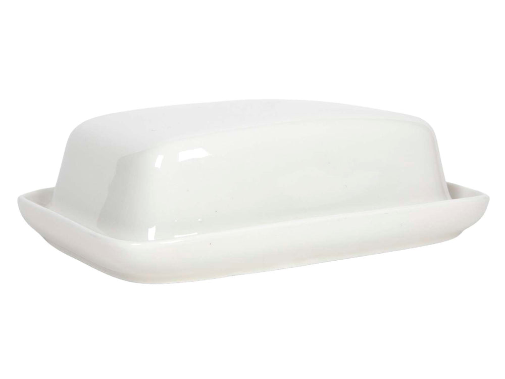 Cookinglife Butterdose Weiß Porzellan 17,5 x 13 cm