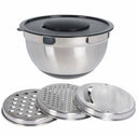 Cookinglife Rührschüssel aus Edelstahl + 3 Reiben – 25,5 x 14 cm
