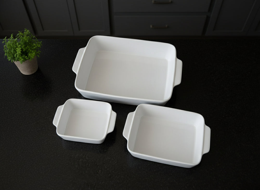 Cookinglife Ofenform-Set 3-teilig Weiß