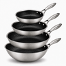 Cookinglife Pfannenset HexaCook Hybride Pfanne 4-teilig - Wok ø 28 cm + Bratpfanne ø 20, 24 & 28 cm - NON STICK - geeignet für alle Wärmequellen - keramische Antihaftbeschichtung