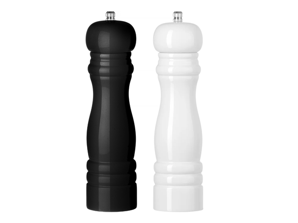 Cookinglife Pfeffer- und Salzmühle Set Rocca Schwarz / Weiß Glänzend - 21,5 cm