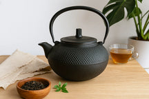 Cookinglife Teekanne Arare mit Edelstahlfilter - Gusseisen Schwarz - 1.5 Liter