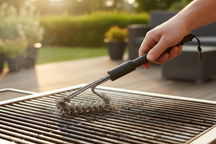 Cookinglife Grillreinigungsbürste Fire & Flavour Edelstahl 40 cm – Reinigungsbürste mit schwarzem Griff