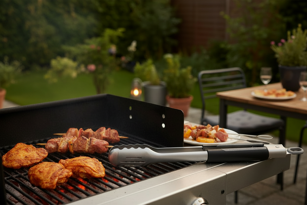 Cookinglife Grillzange Fire & Flavour Edelstahl 42 cm - Grillzange Schwarz/Grau