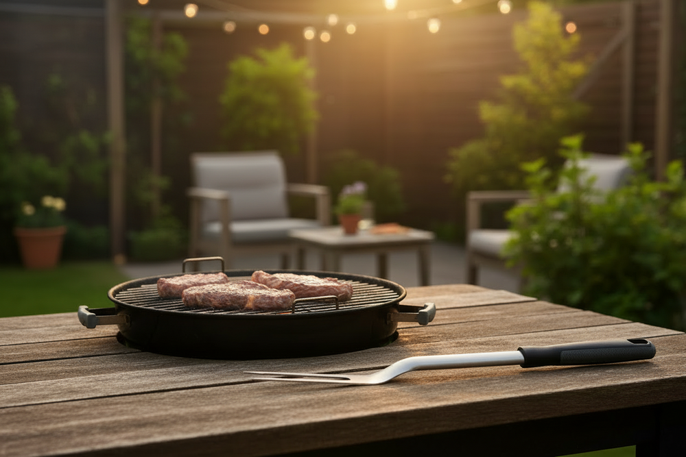 Cookinglife BBQ Gabel Fire & Flavour RVS 42 cm - Grillgabel für Fleisch und Gemüse