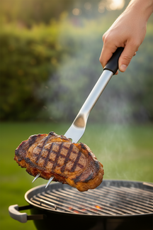 Cookinglife BBQ Gabel Fire & Flavour RVS 42 cm - Grillgabel für Fleisch und Gemüse
