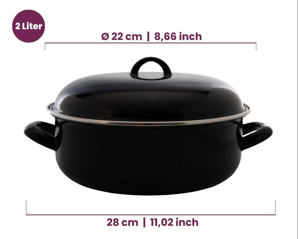 Cookinglife Bräter Emaille – Kochen – ø 22 cm / 2 Liter