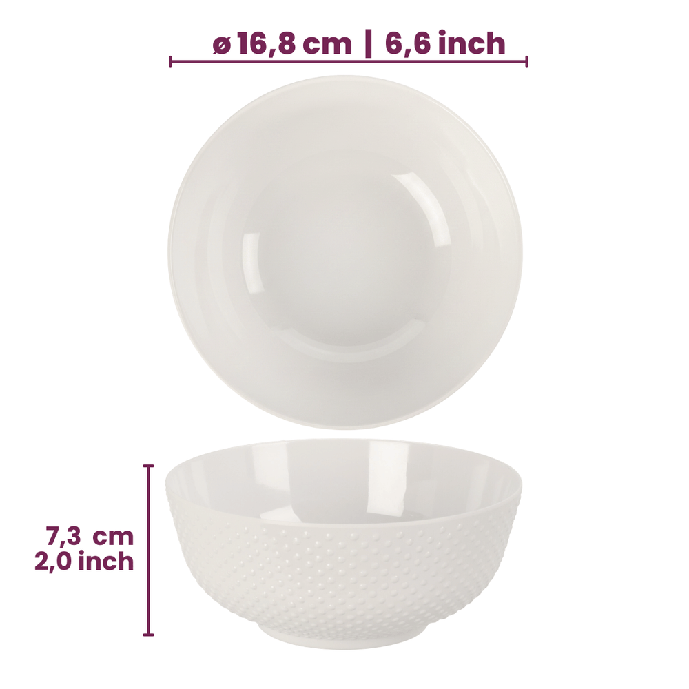 Cookinglife Kommen Melamin Ø 16,8 cm Weiß - 4er Set Outdoor - CampVibe