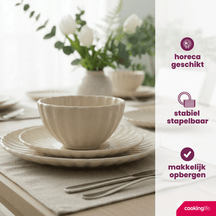 Cookinglife Tiefe Teller / Pastateller Cardida Beige ø 20 cm - 6 Stück