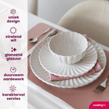 Cookinglife Geschirrset Cardida Off White 18-teilig / 6 Personen - 6 Speiseteller, 6 Frühstücksteller und 6 Schalen