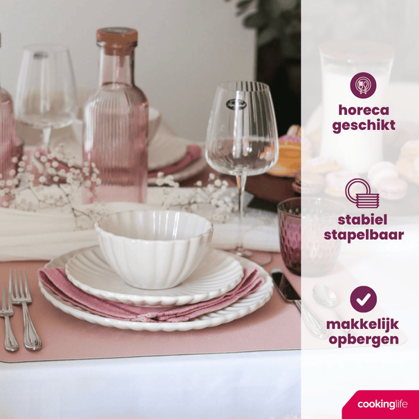 Cookinglife Frühstücksteller / Dessertteller Cardida Off White ø 19.5 cm - 6 Stück