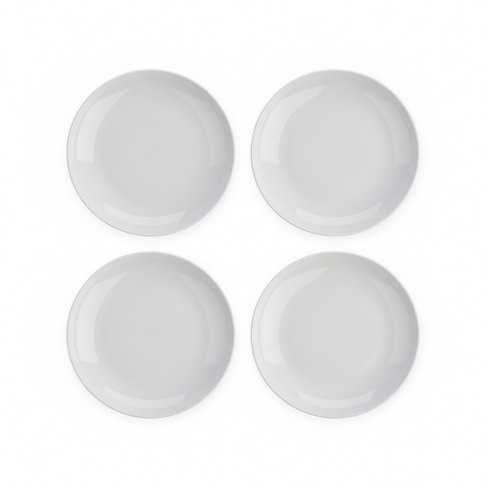Cookinglife Porzellan-Speiseteller Ø 27 cm – 4er-Set – Elegantes, modernes, weißes Design