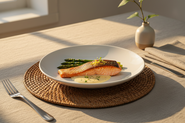 Cookinglife Porzellan-Speiseteller Ø 27 cm – 4er-Set – Elegantes, modernes, weißes Design