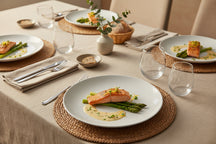 Cookinglife Porzellan-Speiseteller Ø 27 cm – 4er-Set – Elegantes, modernes, weißes Design