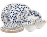 Cookinglife Geschirrset Fleuris 18-teilig / 6 Personen - 6 Speiseteller, 6 Frühstücksteller und 6 Schalen